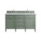 James Martin Vanities Brittany 60in Double Vanity, Smokey Celadon w/ 3 CM Carrara Marble Top 650-V60D-SC-3CAR - alternate 1